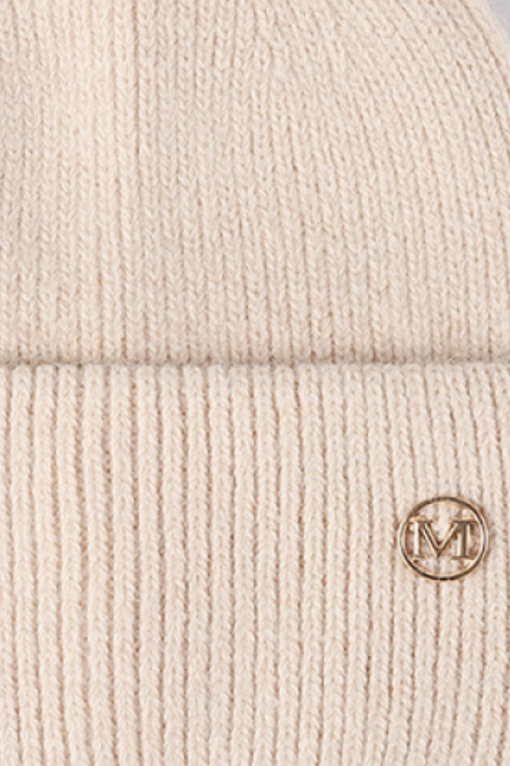 Beanie - M Emblem Rib-Knit Cuff