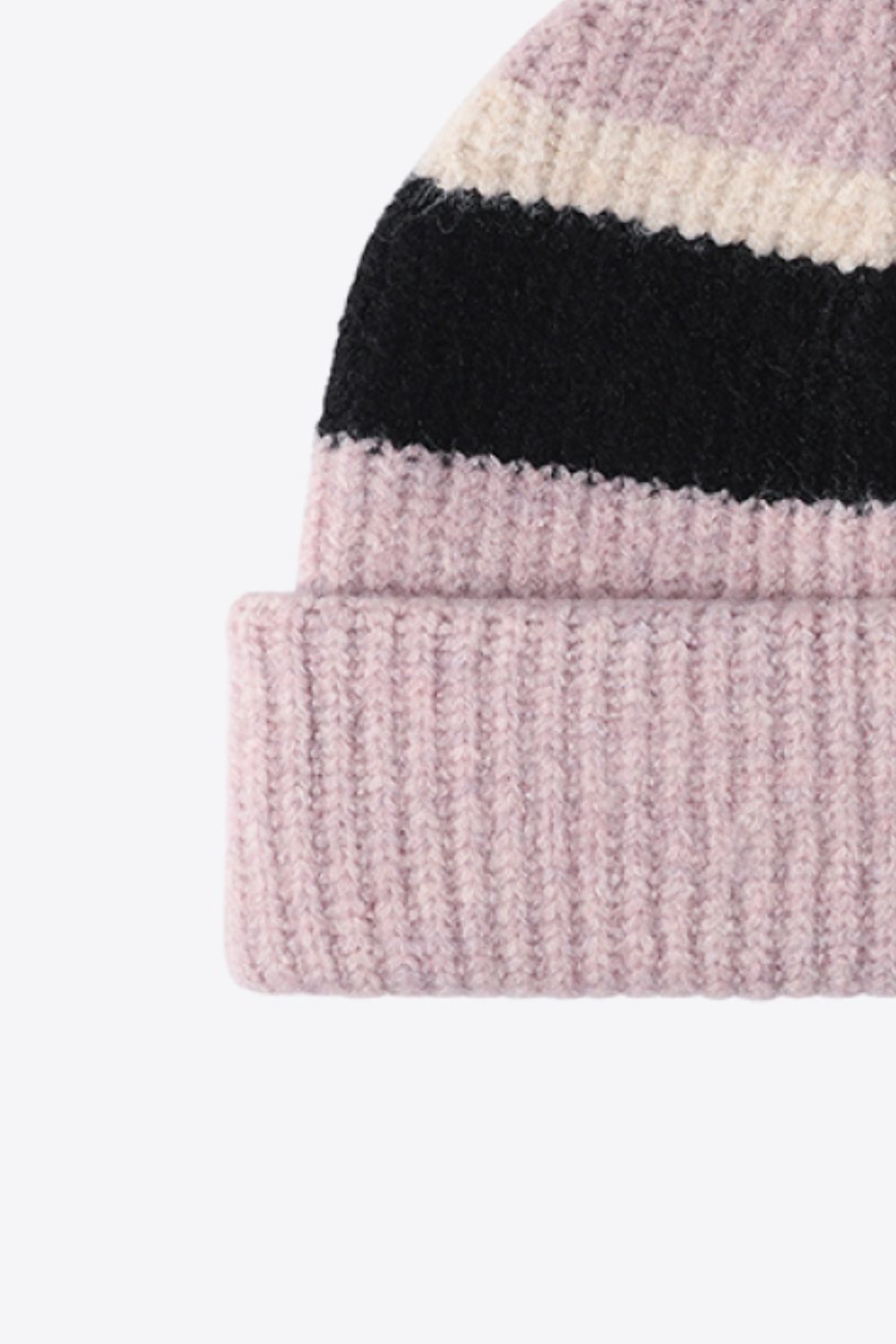 Beanie - Tricolor Rib Knit Cuff