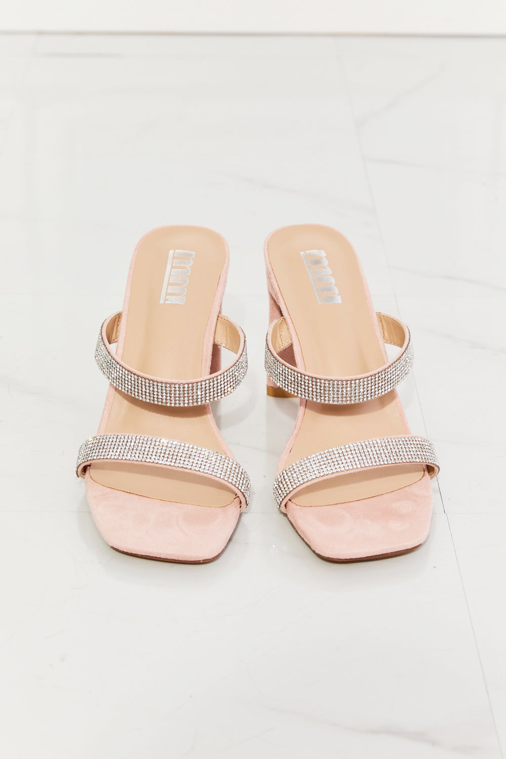 Sandal - Block Heel Rhinestone Open Toe