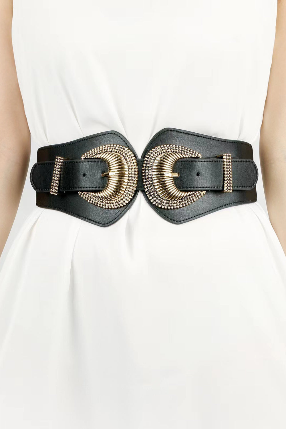 Belt - Shell DBL-Buckle Elastic Wide Belt