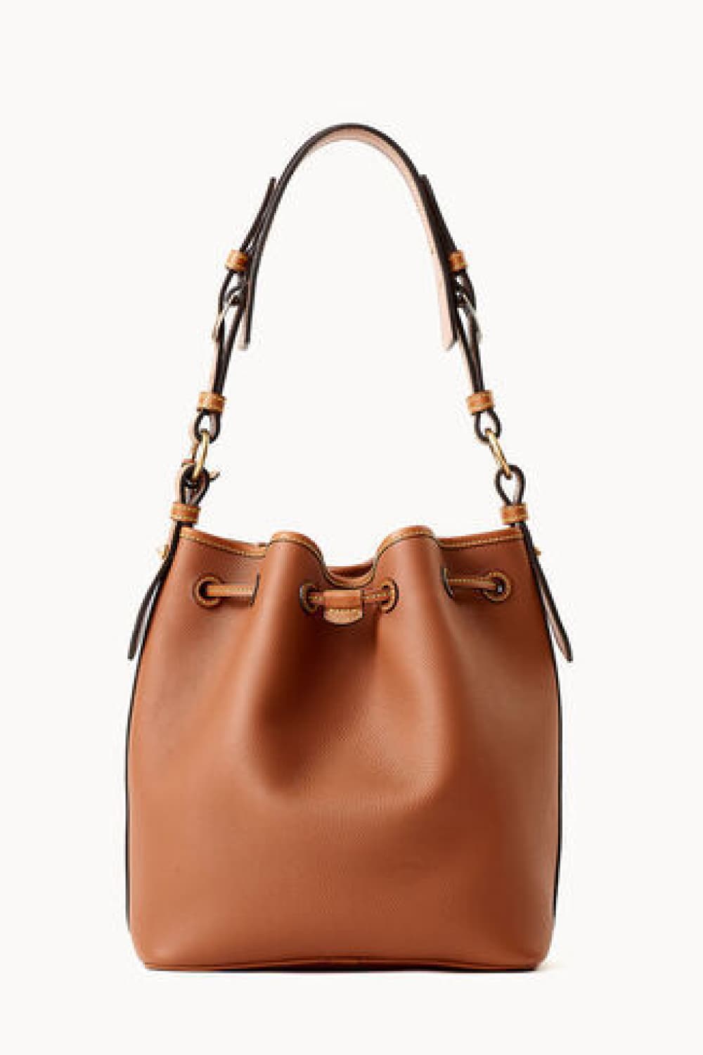 Modern Vegan Leather Drawstring Bucket Bag