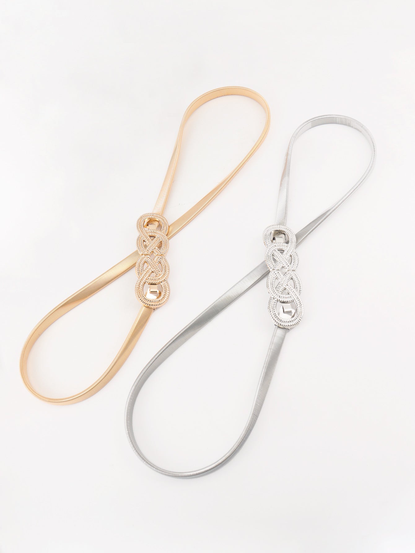 Belt - Stretch Metallic Dbl Infinity Knot