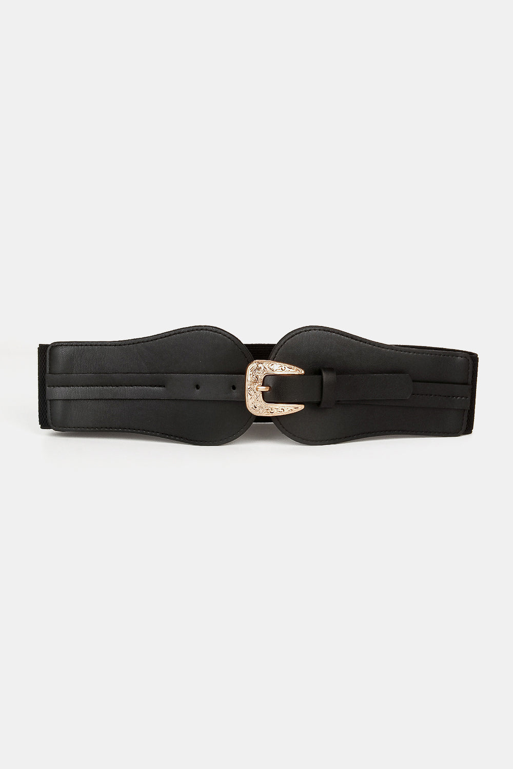 Belt - Wide Elastic Belt with Alloy Buckle