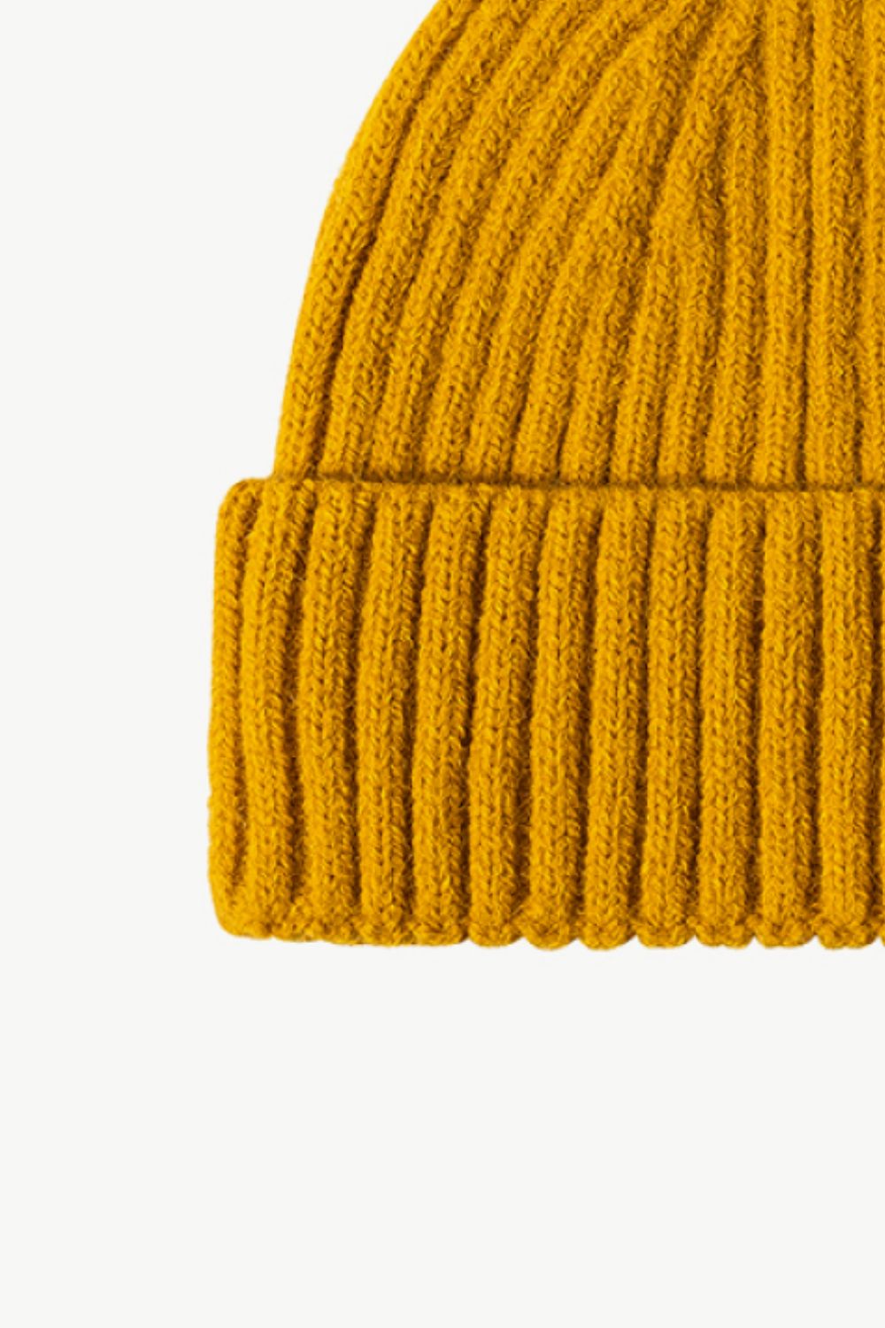 Beanie - Solid Color Rib-Knit Cuff