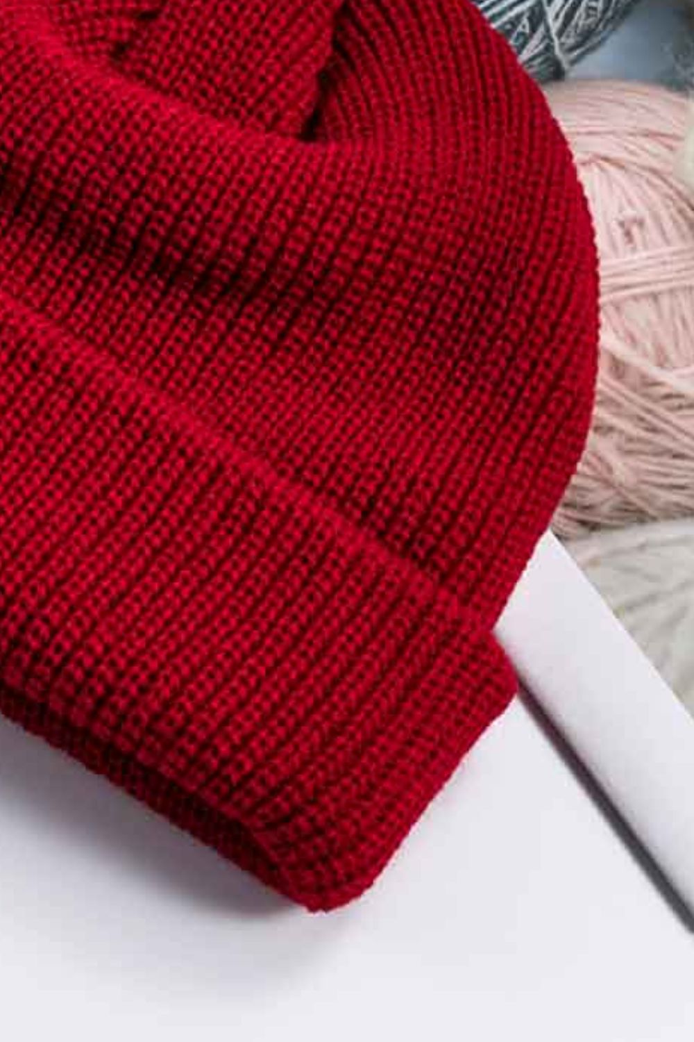 Beanie - Solid Color Rib-Knit Cuff