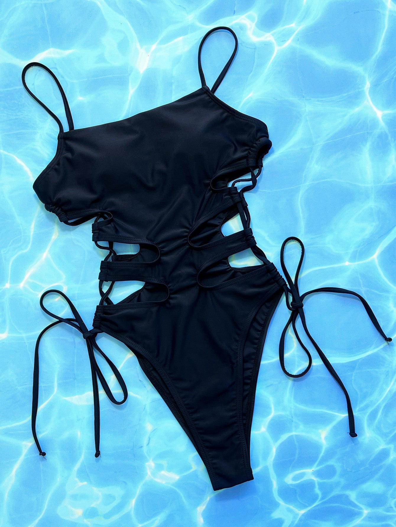 Lace-Up Spaghetti Strap Swimsuit