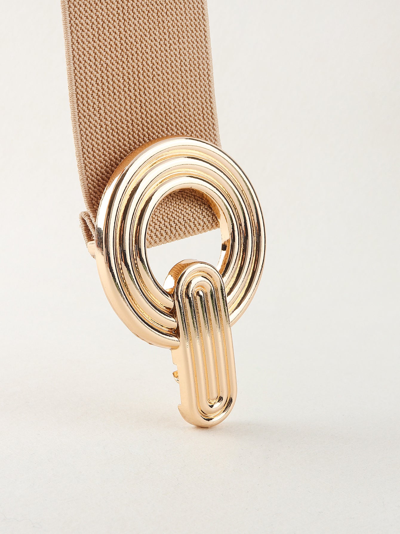 Belt - Wide Elastic w/ Geometric- Buckle