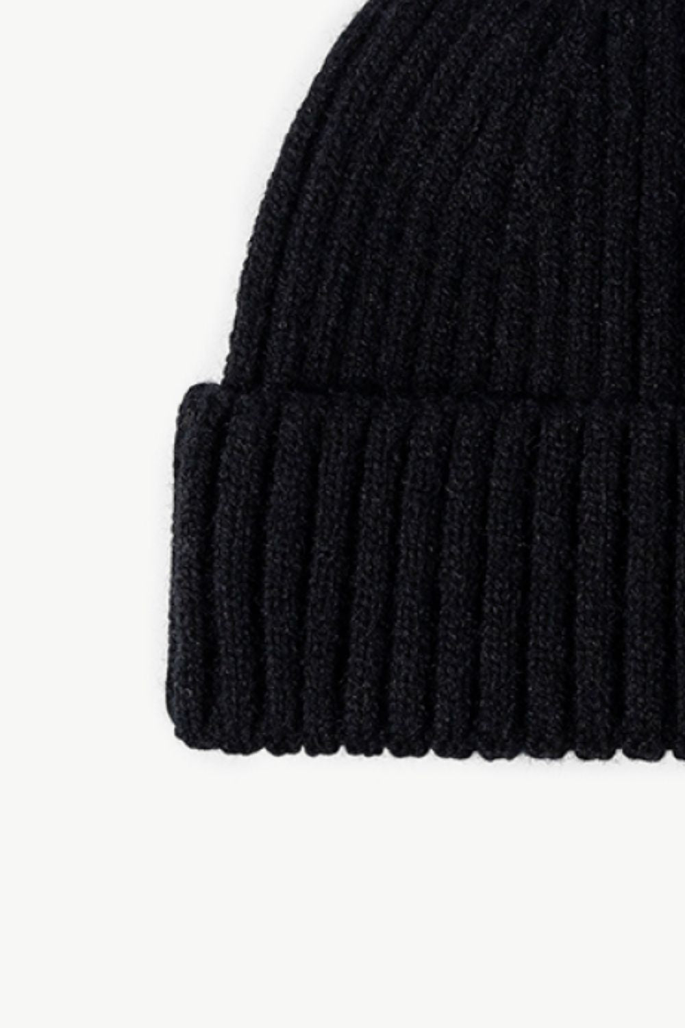 Beanie - Solid Color Rib-Knit Cuff