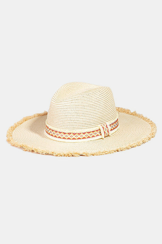 Fedora - Wide Brim Teardrop Straw Hat