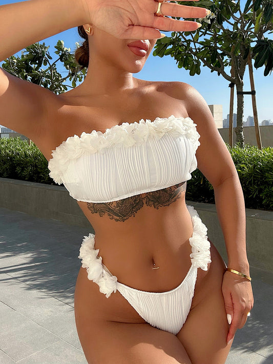 Applique Tie Back 2-Piece Bikini Set