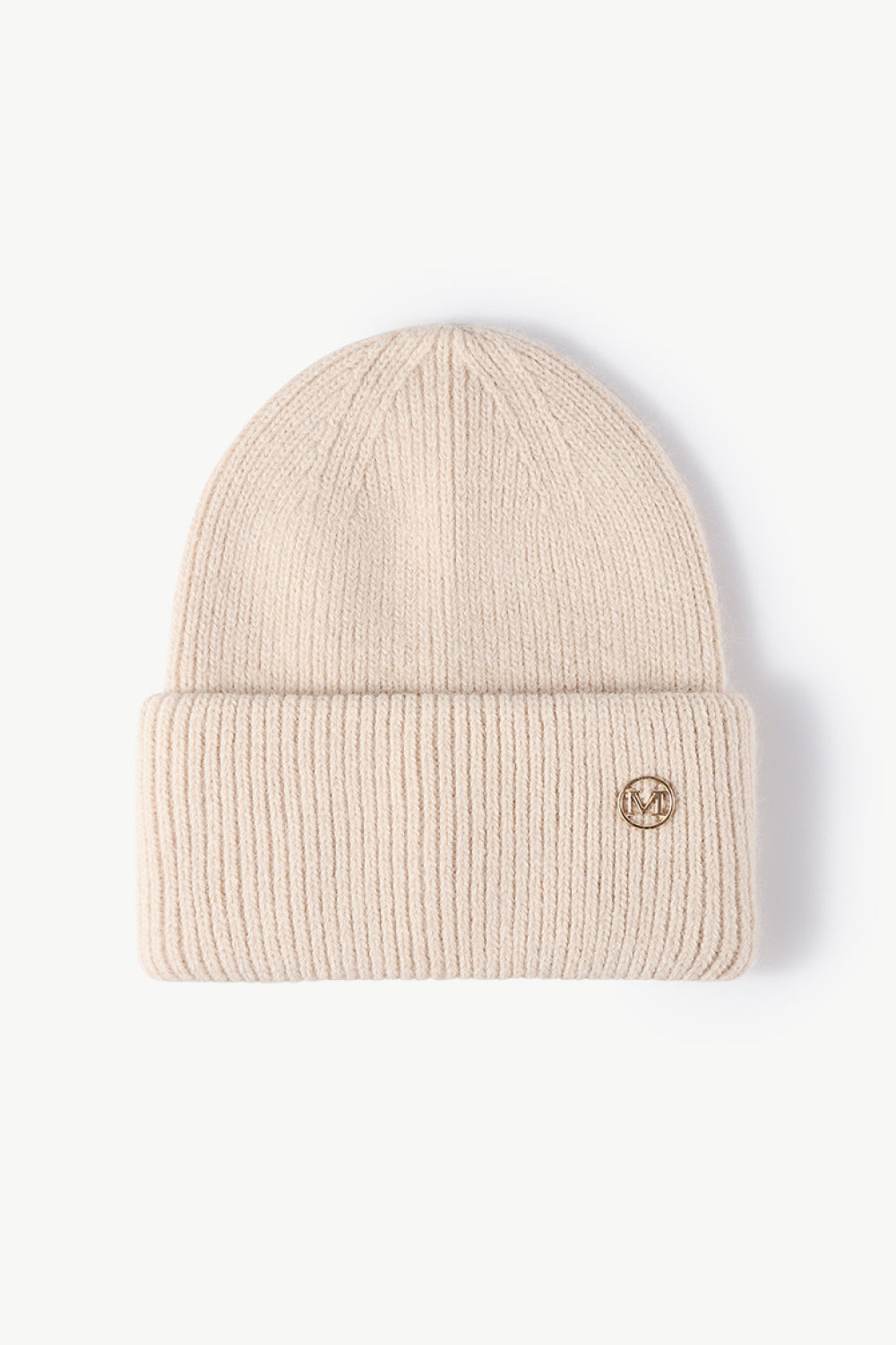 Beanie - M Emblem Rib-Knit Cuff