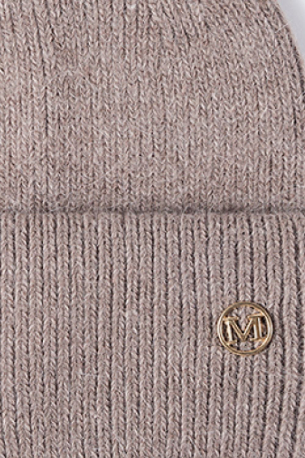 Beanie - M Emblem Rib-Knit Cuff