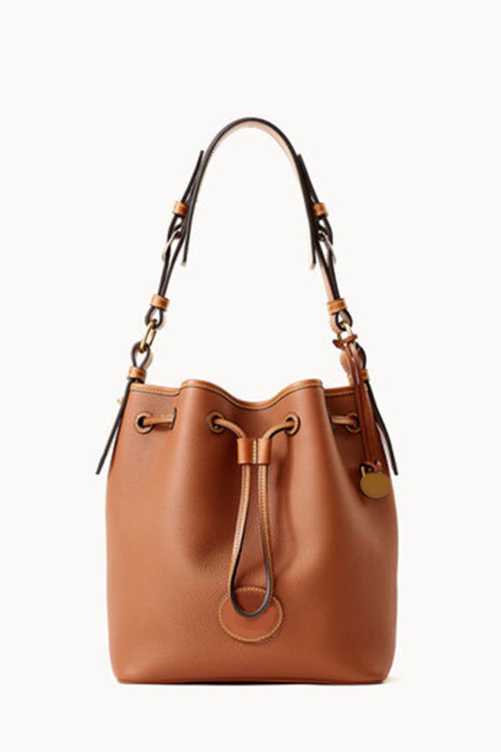 Modern Vegan Leather Drawstring Bucket Bag