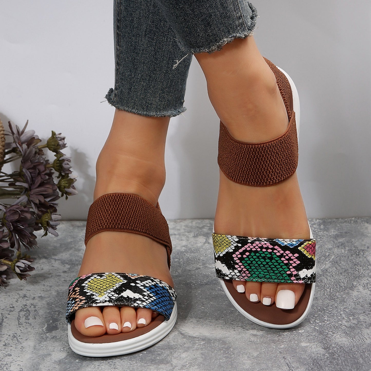 Sandals - Open Toe Low Heel