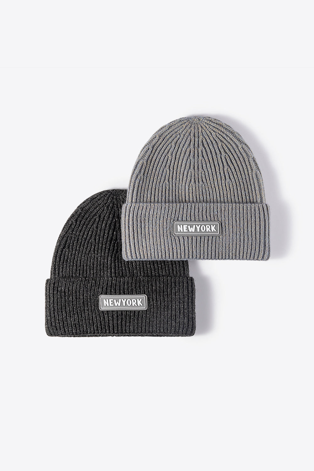 Beanie - Patch Rib-Knit Cuff - NEWYORK