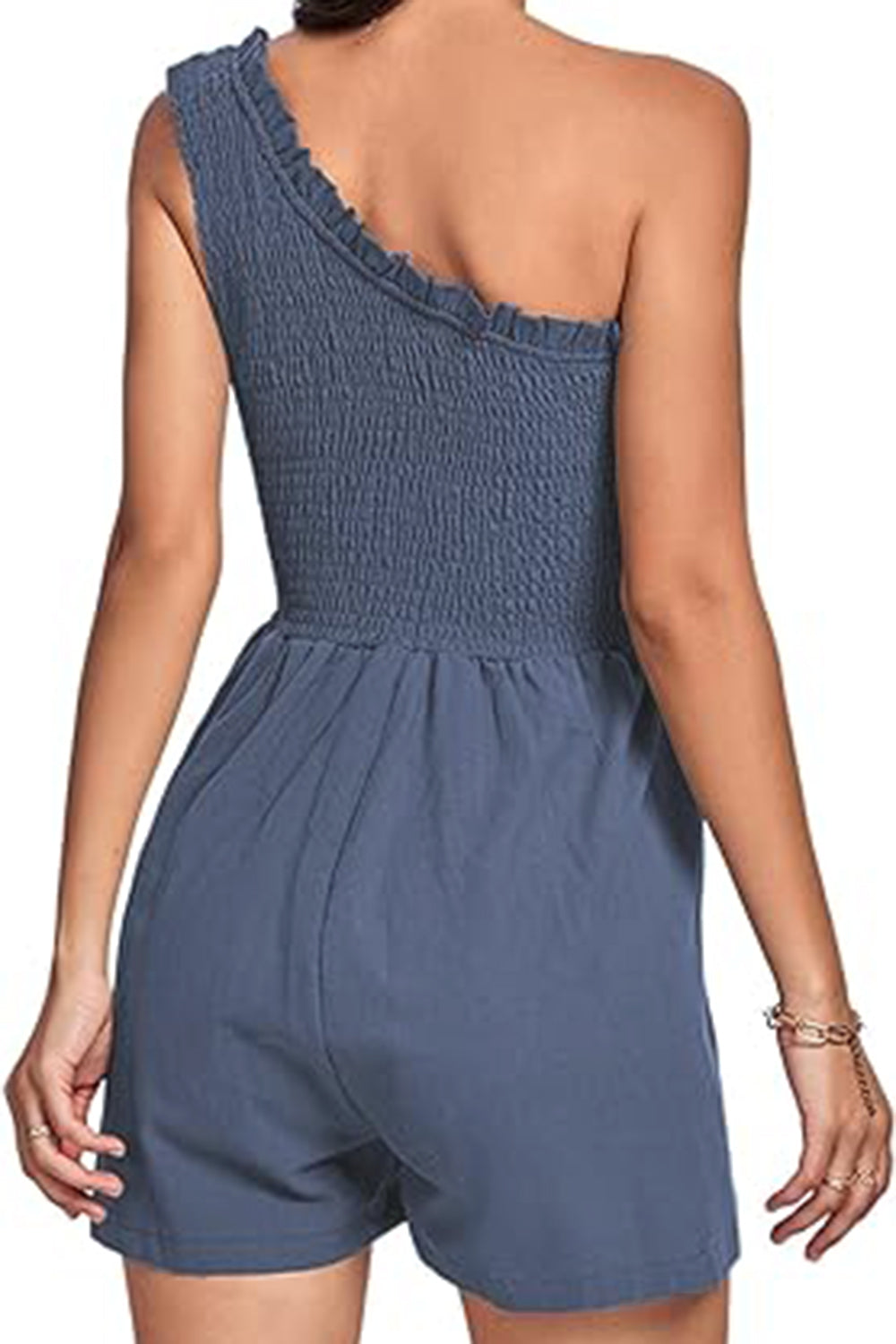 Romper - Smocked Single Shoulder