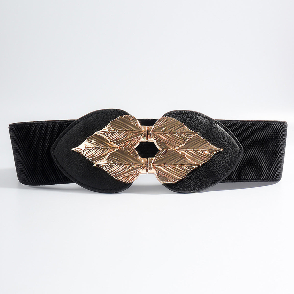 Belt - Alloy Leaf Buckle Elastic Belt