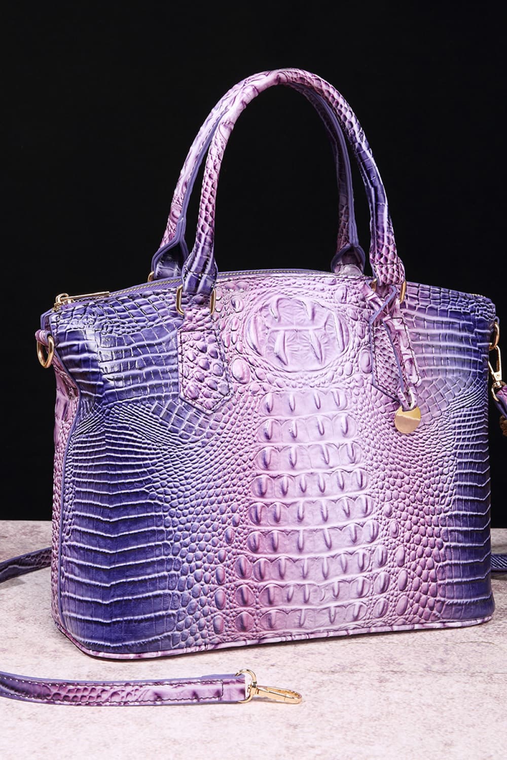 Crocodile Embossed Multi-Gradient Handbag