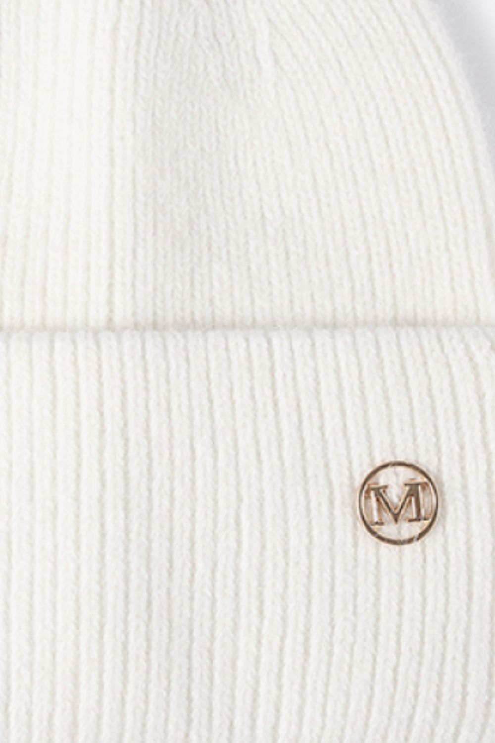 Beanie - M Emblem Rib-Knit Cuff