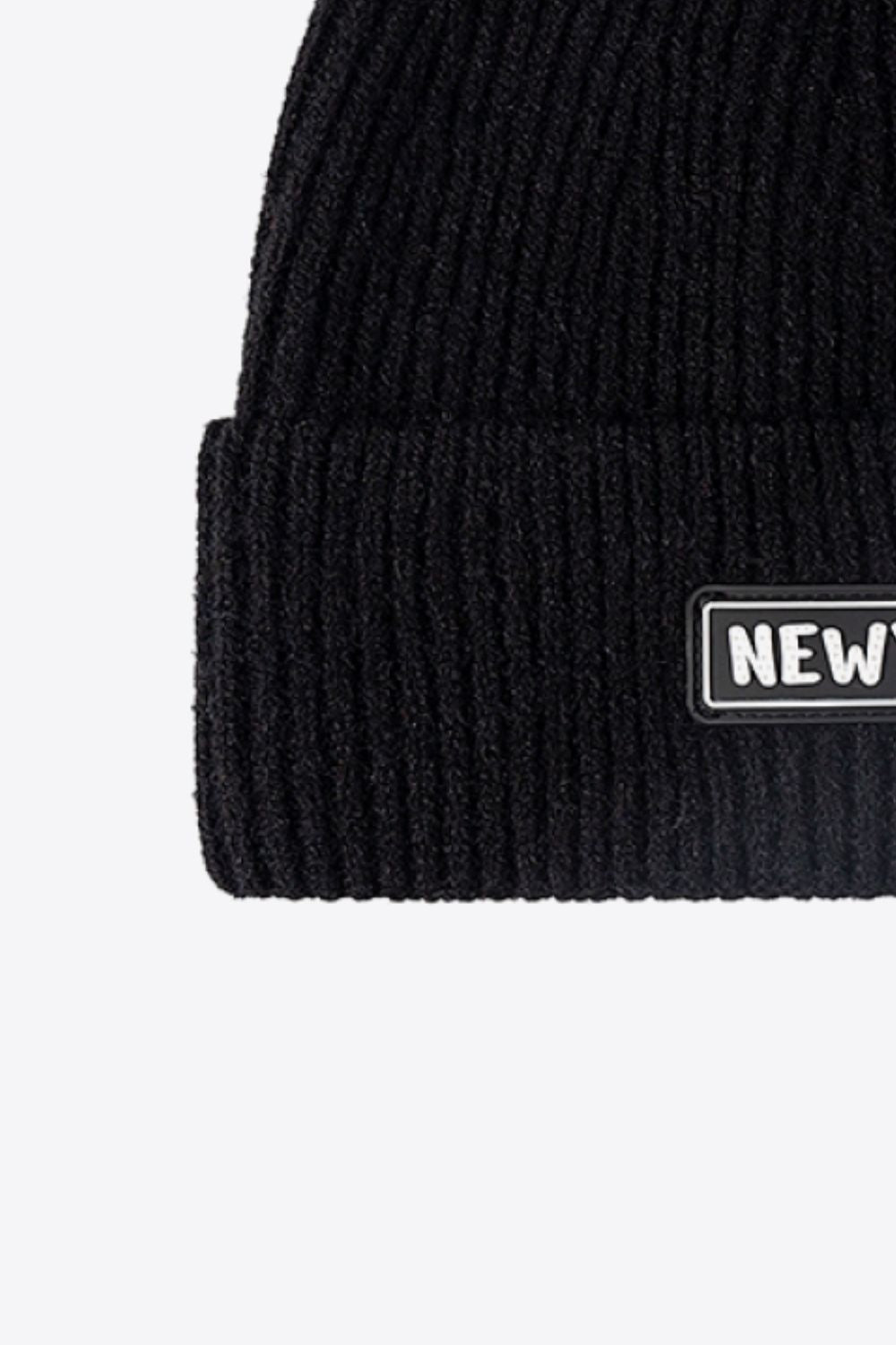 Beanie - Patch Rib-Knit Cuff - NEWYORK