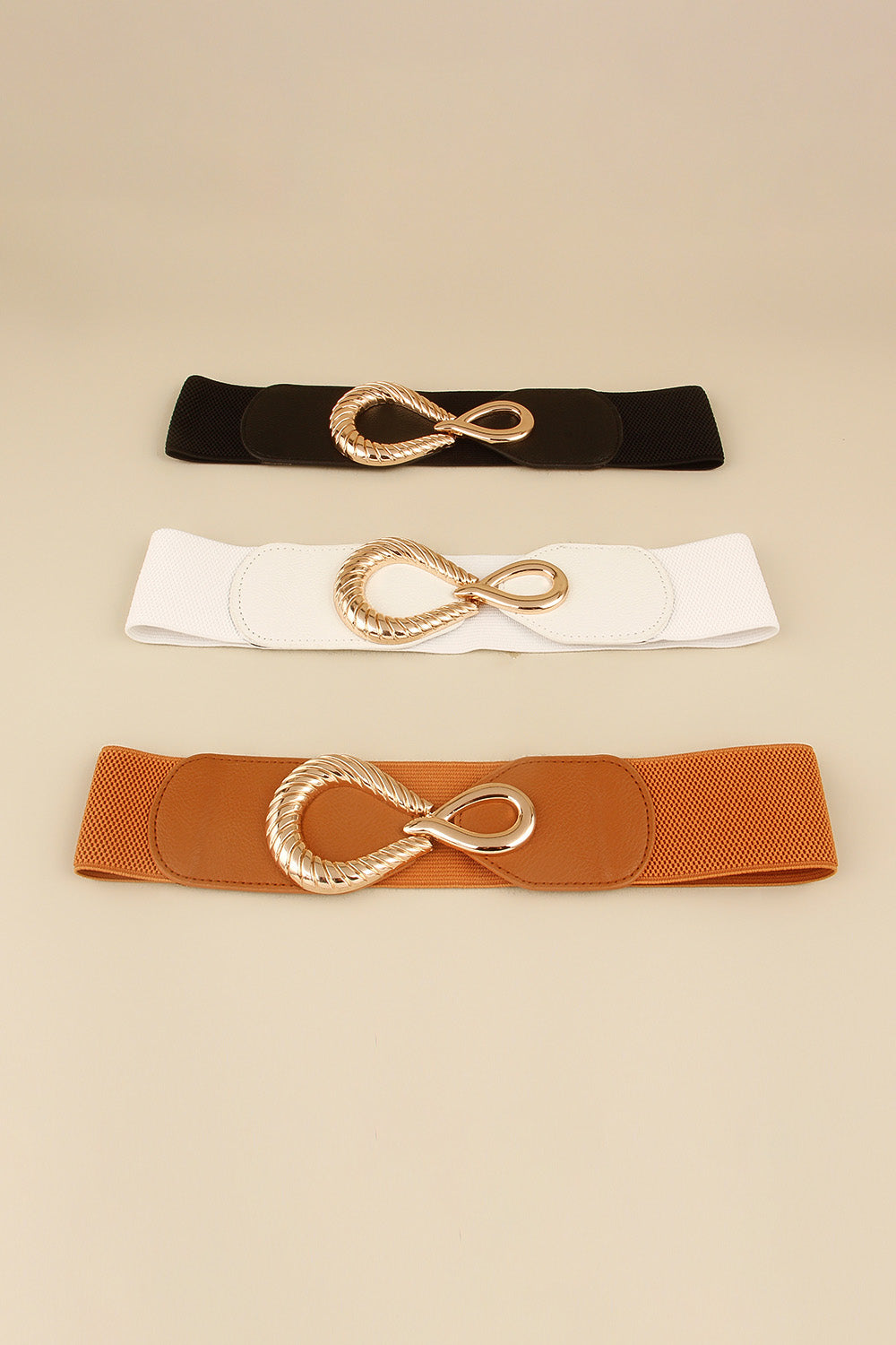 Belt - Ribbed Alloy Buckle Elastic