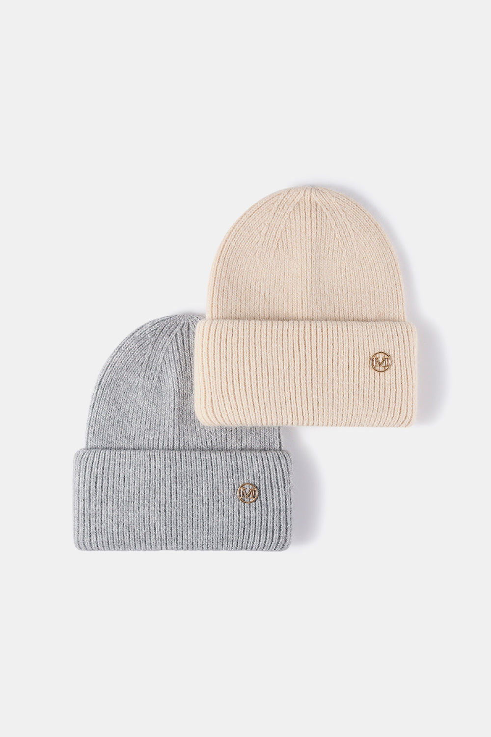 Beanie - M Emblem Rib-Knit Cuff