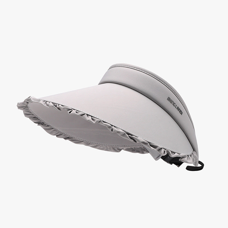 Visor - Sun Hat Frill Ice Silk - Adjustable