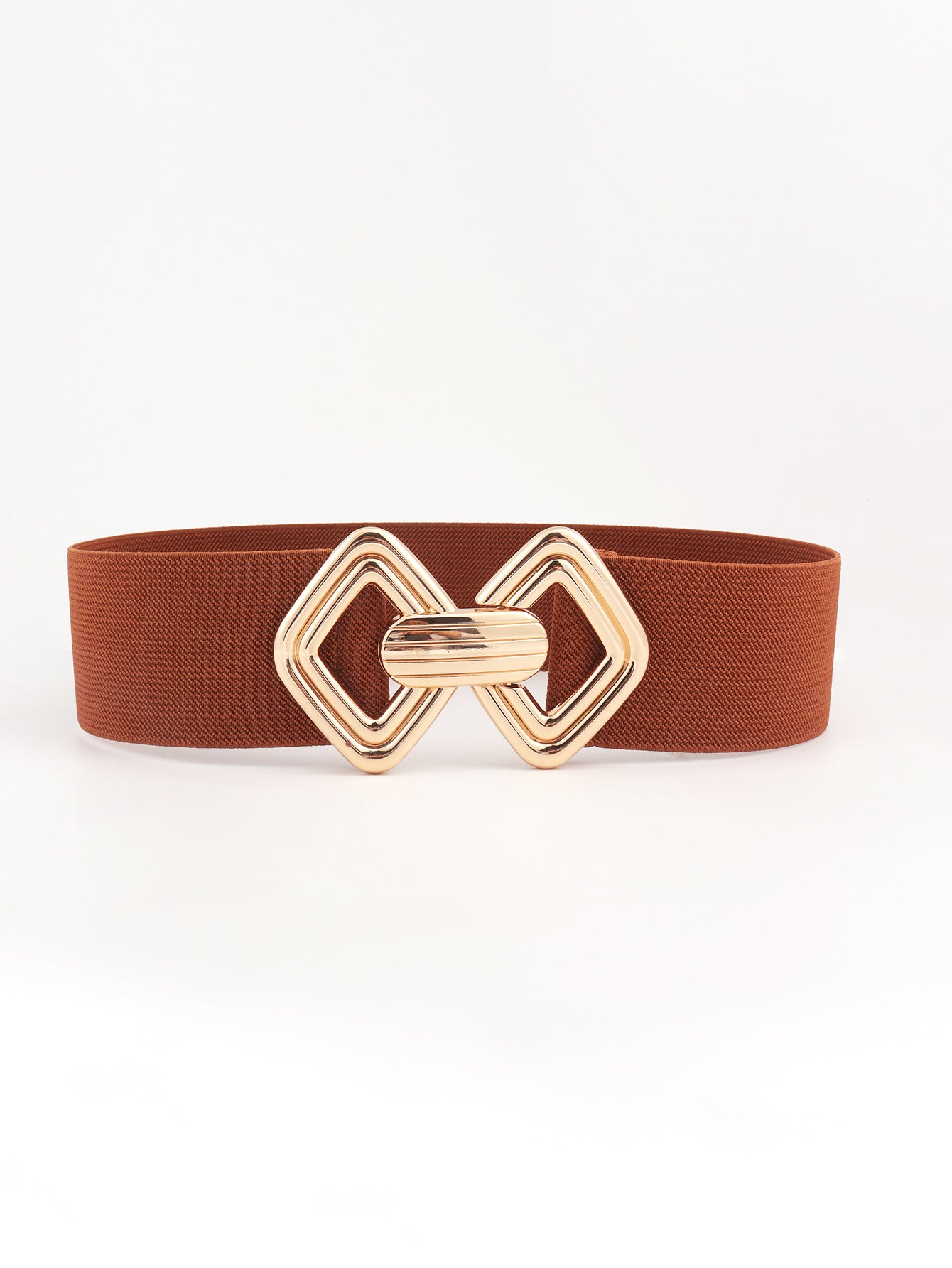 Belt - Wide Elastic w/ Geometric Buckle