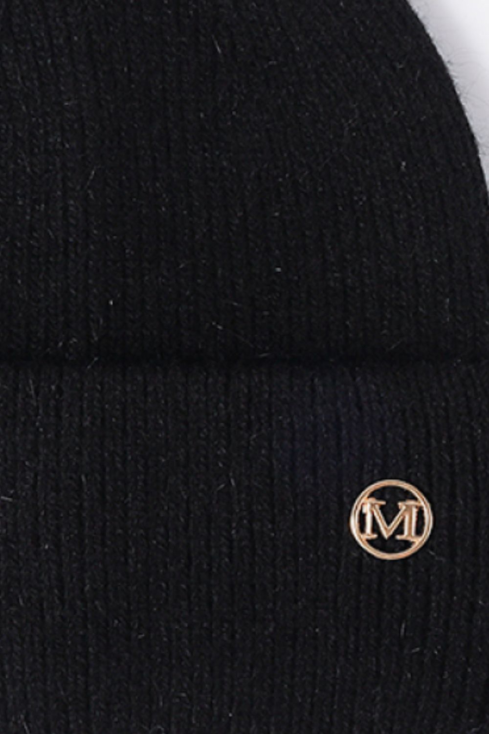 Beanie - M Emblem Rib-Knit Cuff