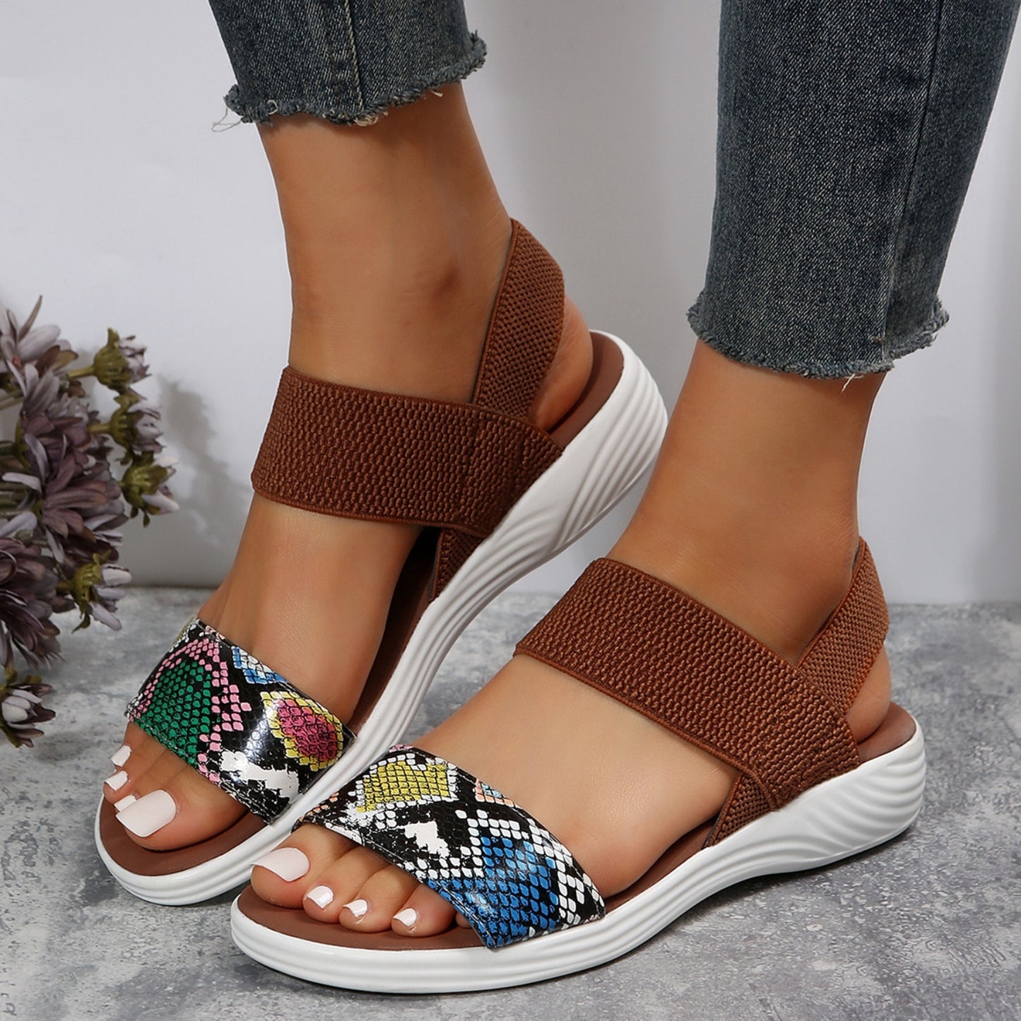 Sandals - Open Toe Low Heel