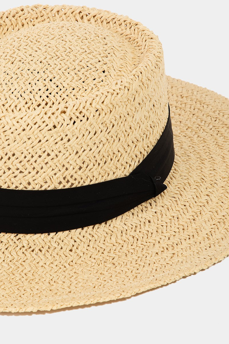 Capri - Wide Brim Straw Braided Pork Pie Hat