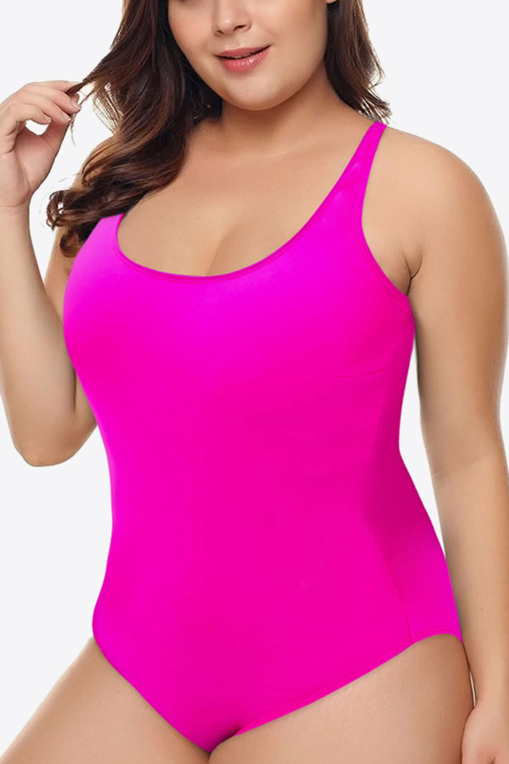 Plus Size Scoop Neck One-Piece Suit