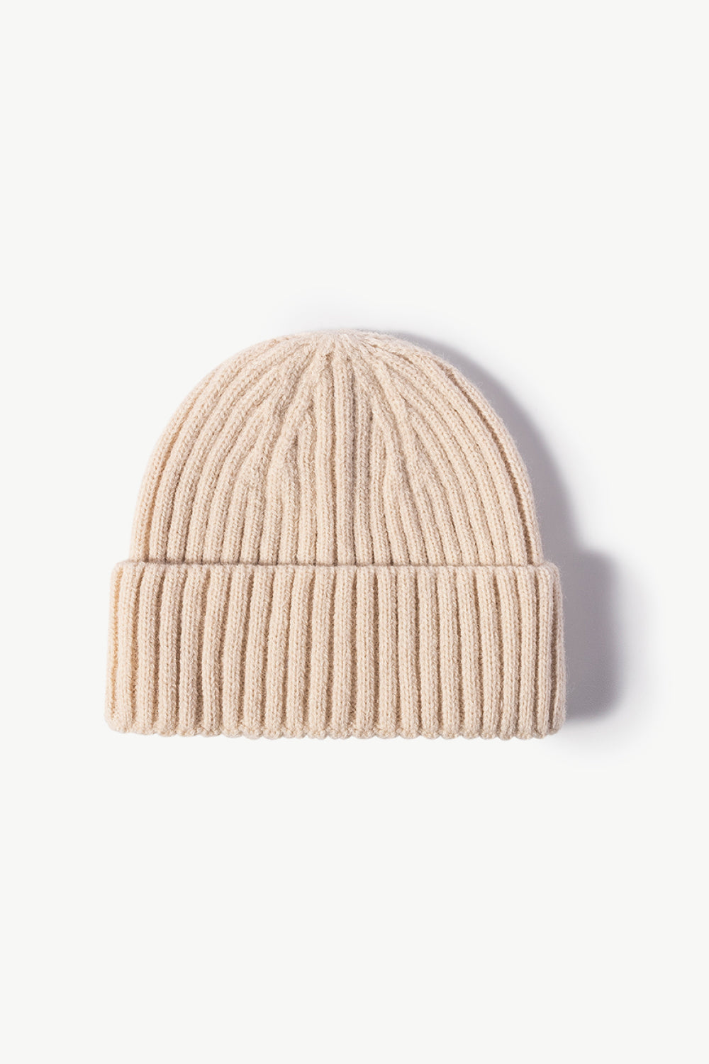 Beanie - Solid Color Rib-Knit Cuff