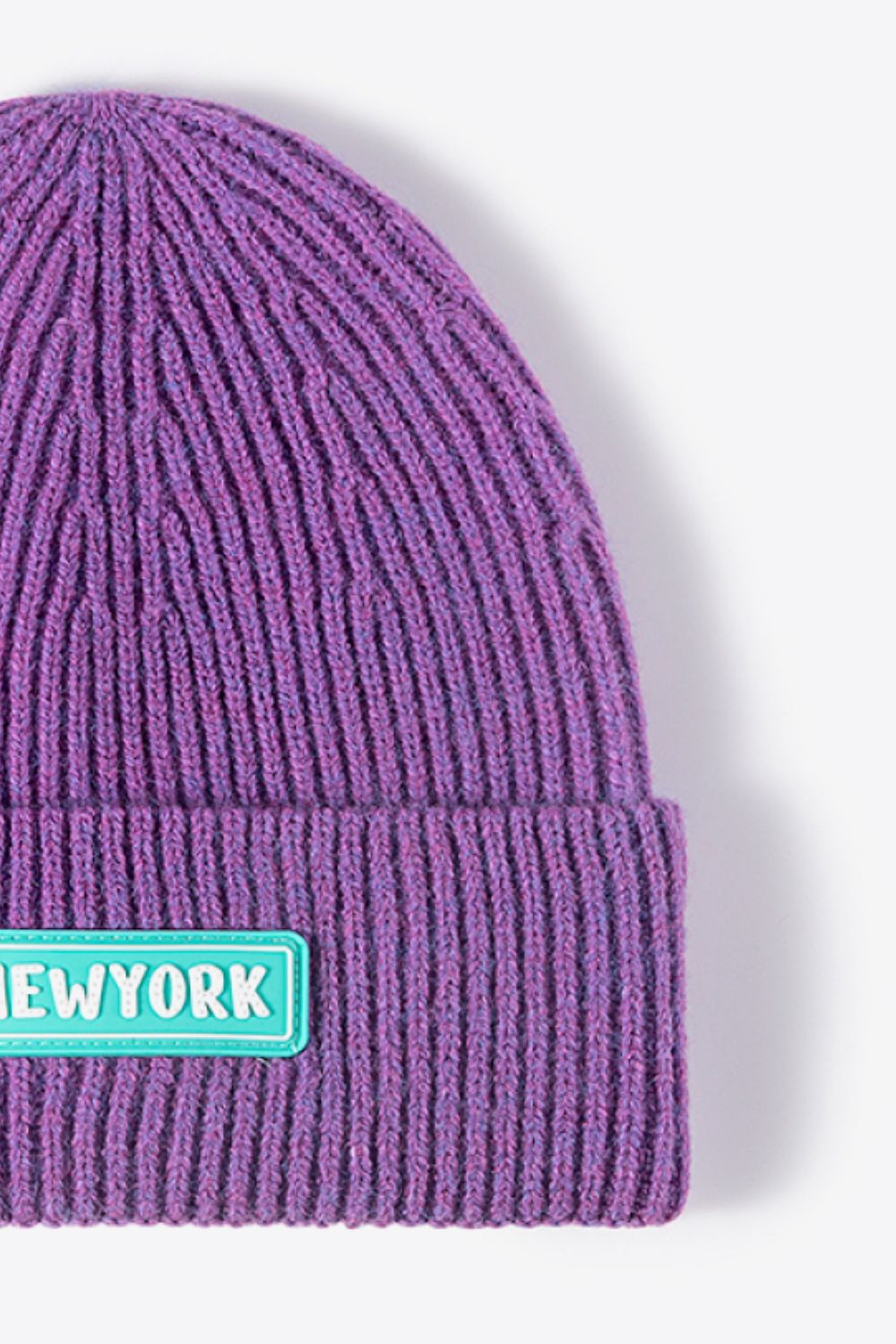 Beanie - Patch Rib-Knit Cuff - NEWYORK