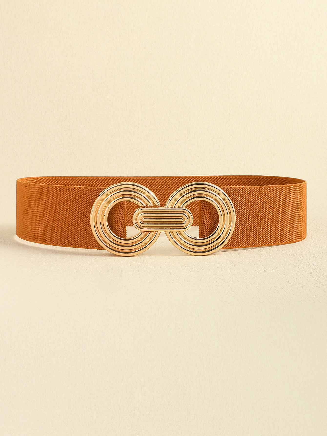 Belt - Wide Elastic w/ Geometric- Buckle