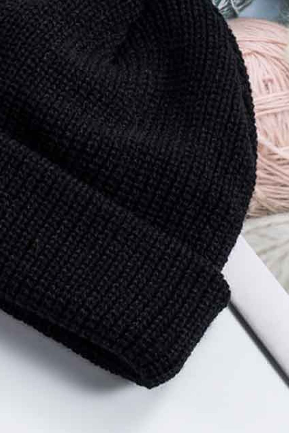 Beanie - Solid Color Rib-Knit Cuff