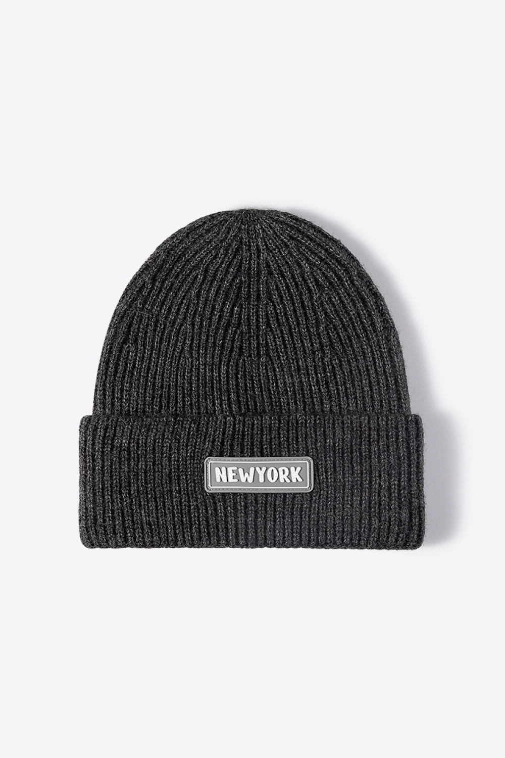 Beanie - Patch Rib-Knit Cuff - NEWYORK