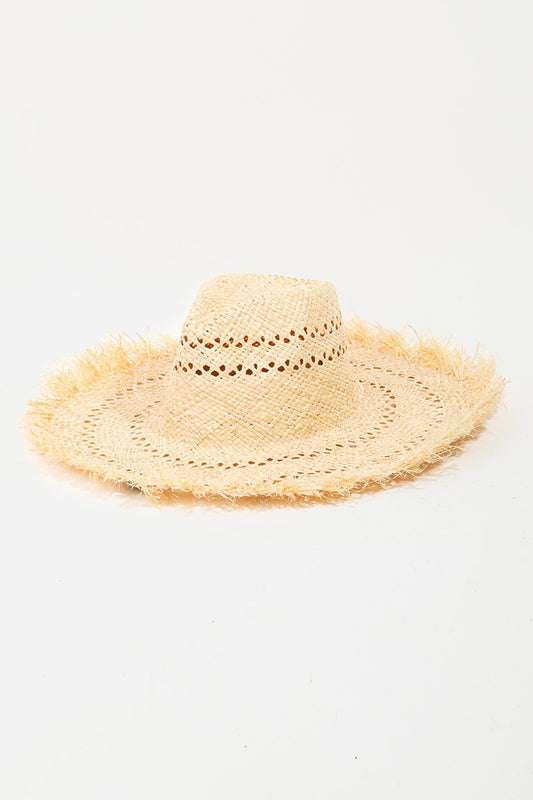 Fedora - Openwork Raw Hem Weave Hat