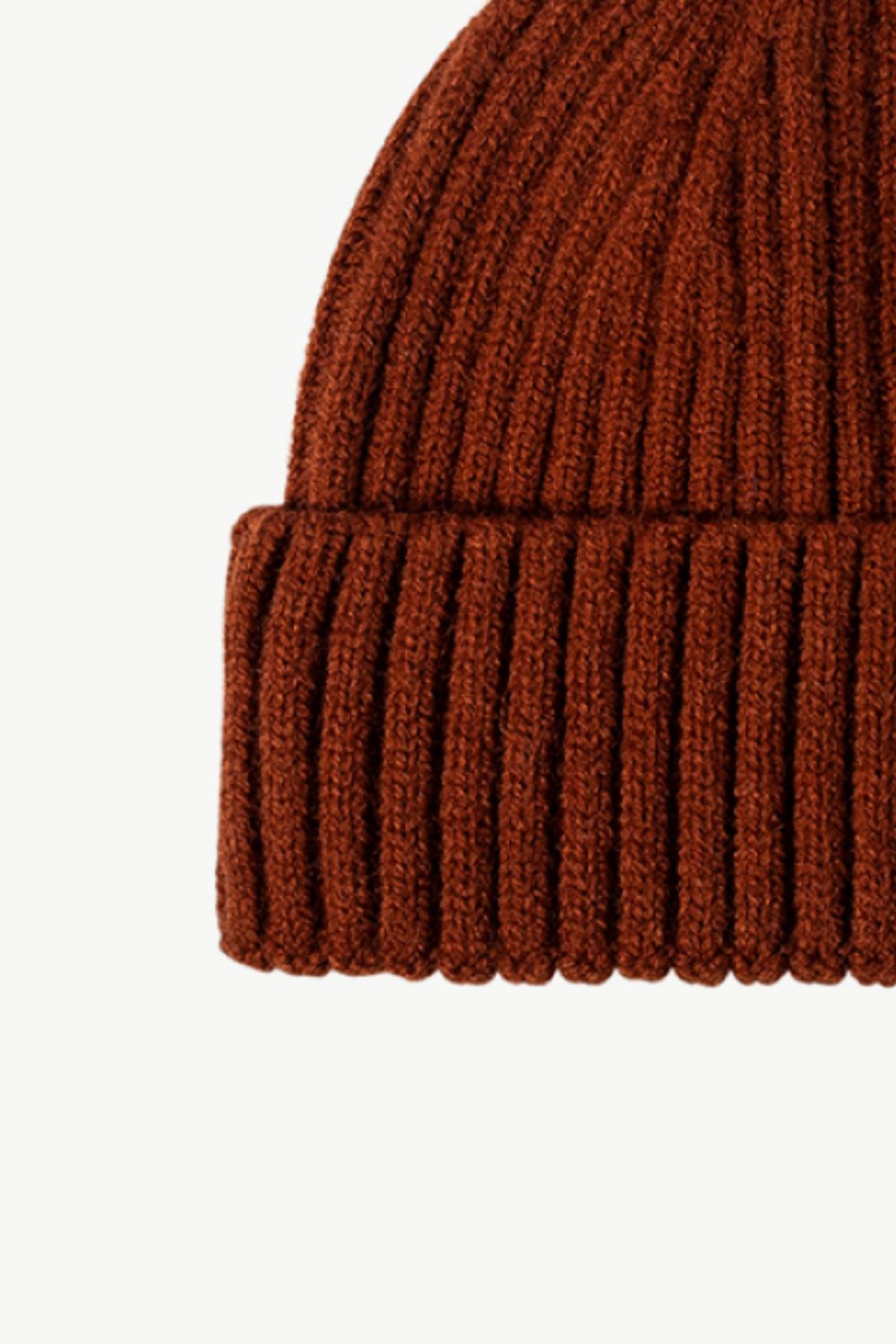 Beanie - Solid Color Rib-Knit Cuff