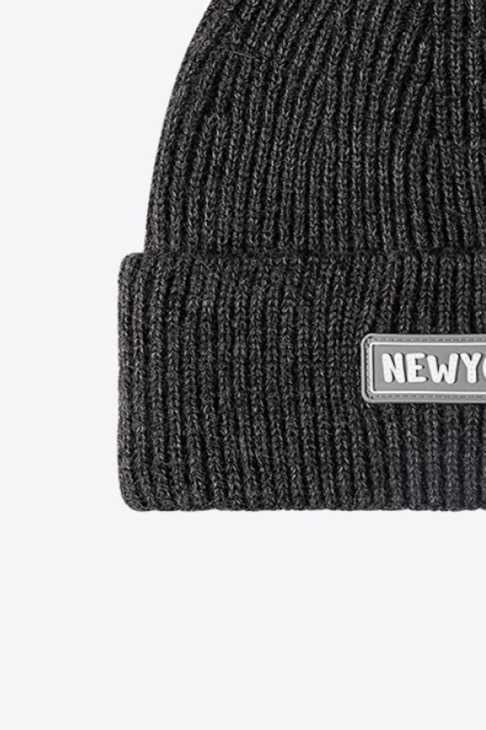 Beanie - Patch Rib-Knit Cuff - NEWYORK