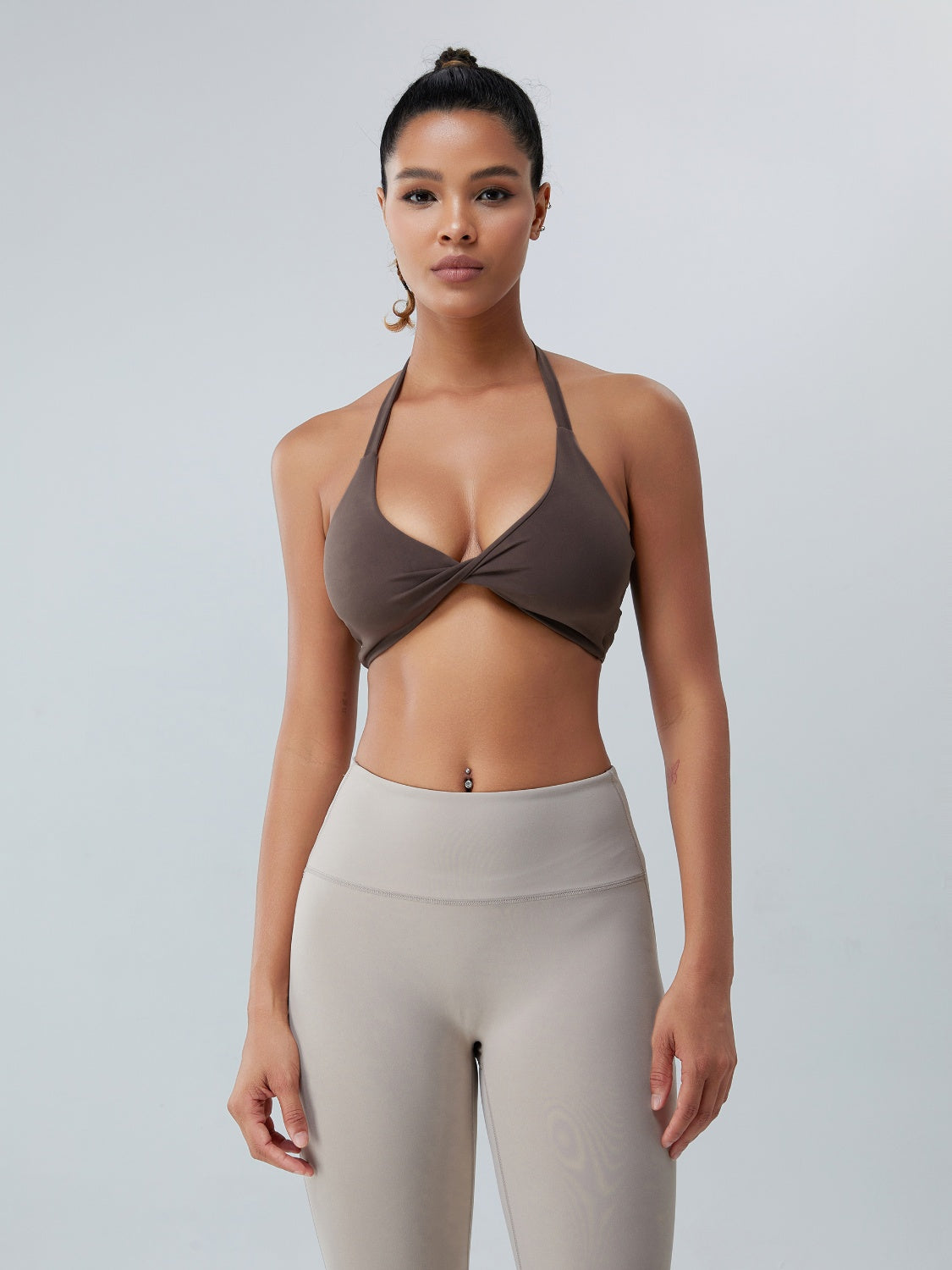 Twisted Halter Neck Active Bra