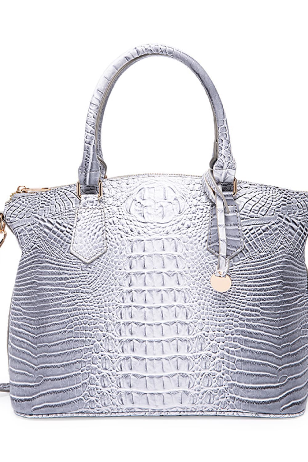 Crocodile Embossed Dome Handbag