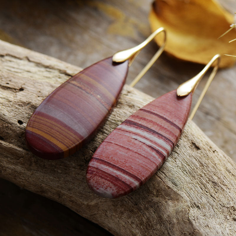 Earrings - Polished Stone Waterdrop