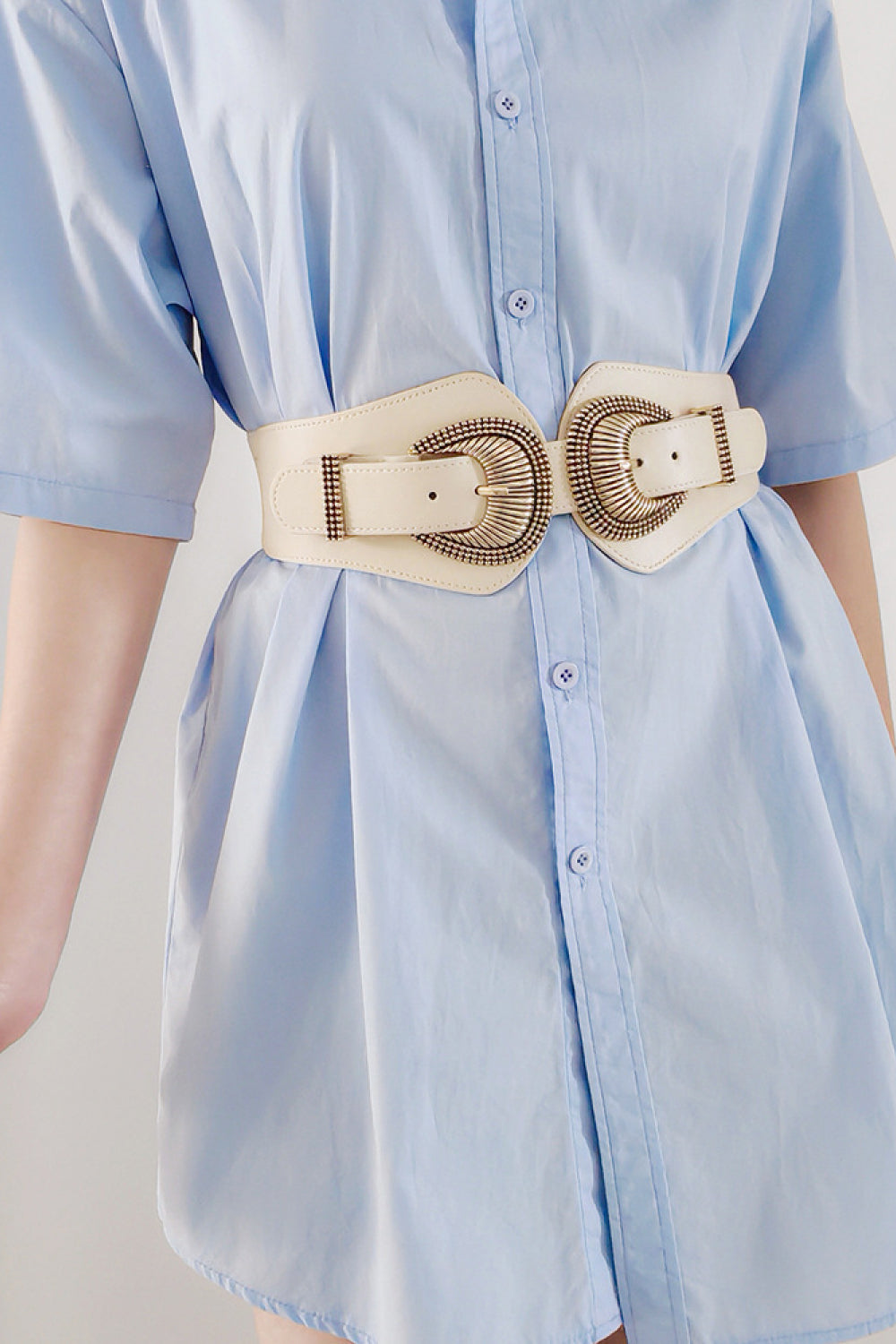 Belt - Shell DBL-Buckle Elastic Wide Belt