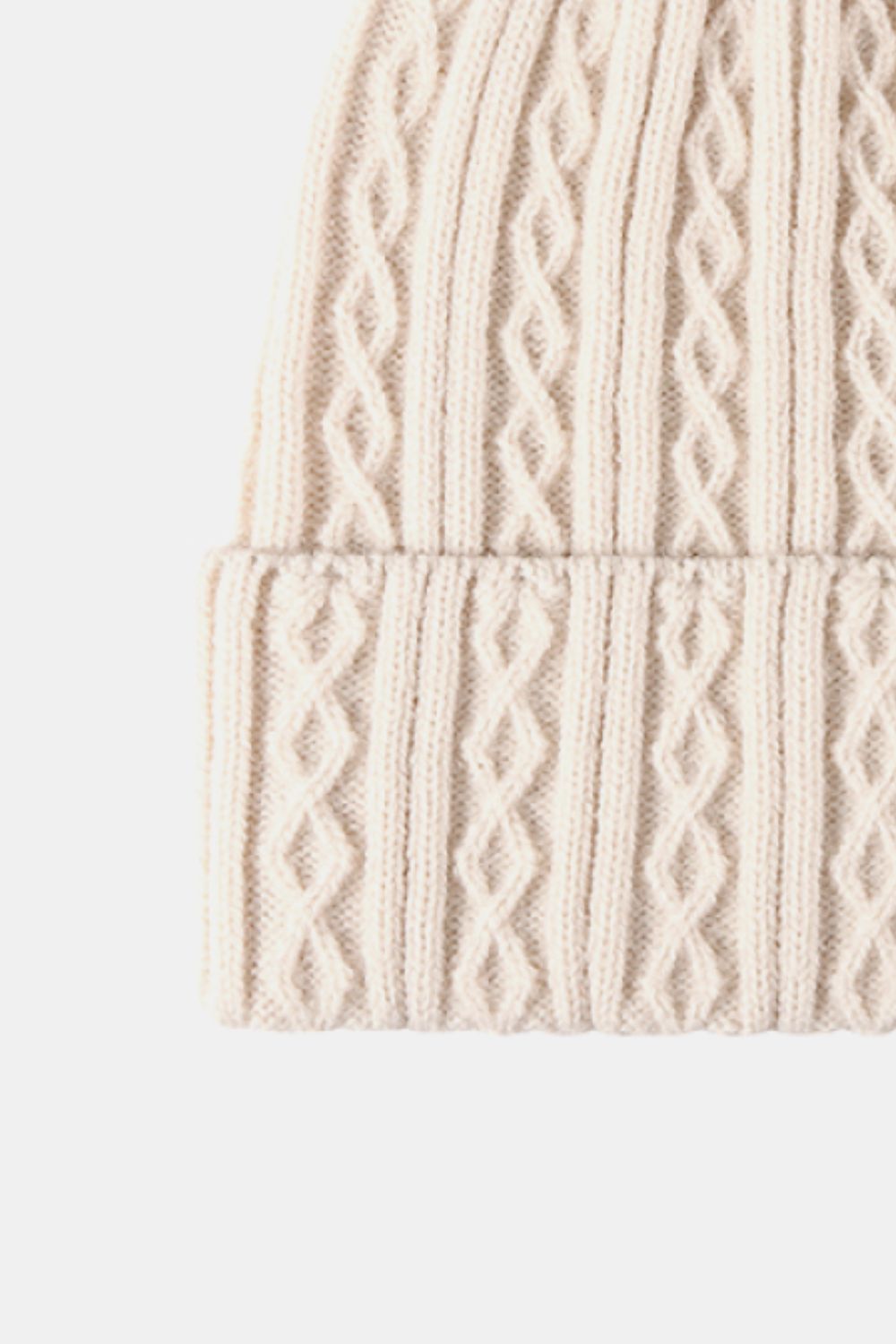 Beanie - Mixed Braid Knit Cuff