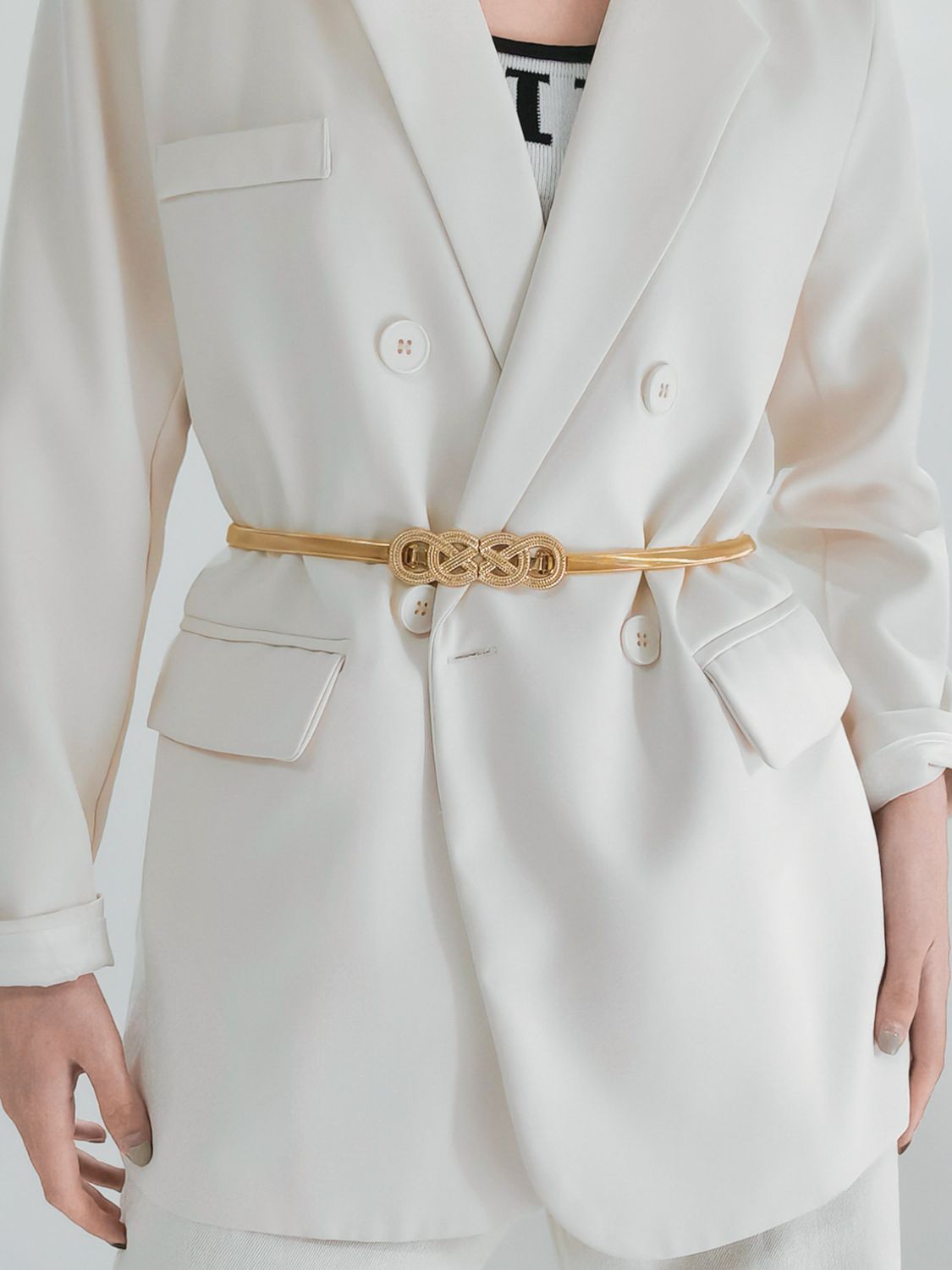 Belt - Stretch Metallic Dbl Infinity Knot