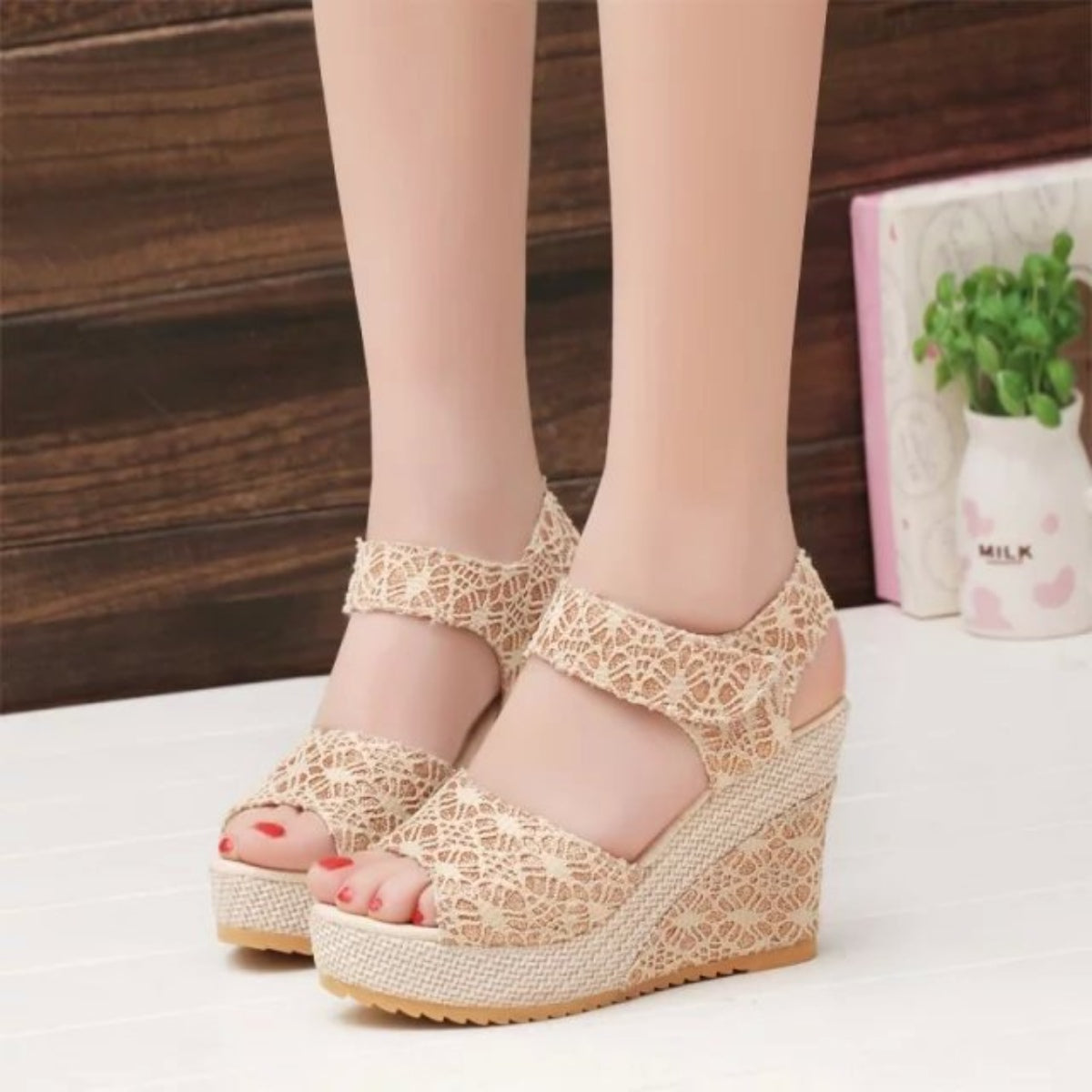 Sandal - High Heel Lace Detail Open Toe