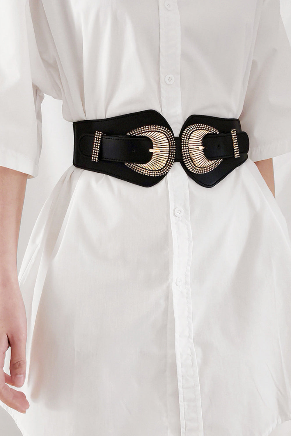 Belt - Shell DBL-Buckle Elastic Wide Belt