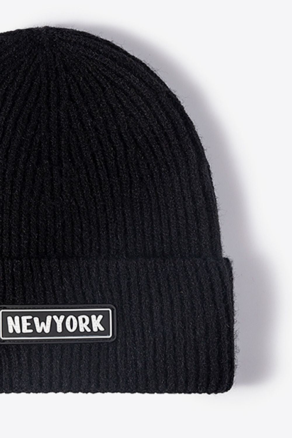 Beanie - Patch Rib-Knit Cuff - NEWYORK