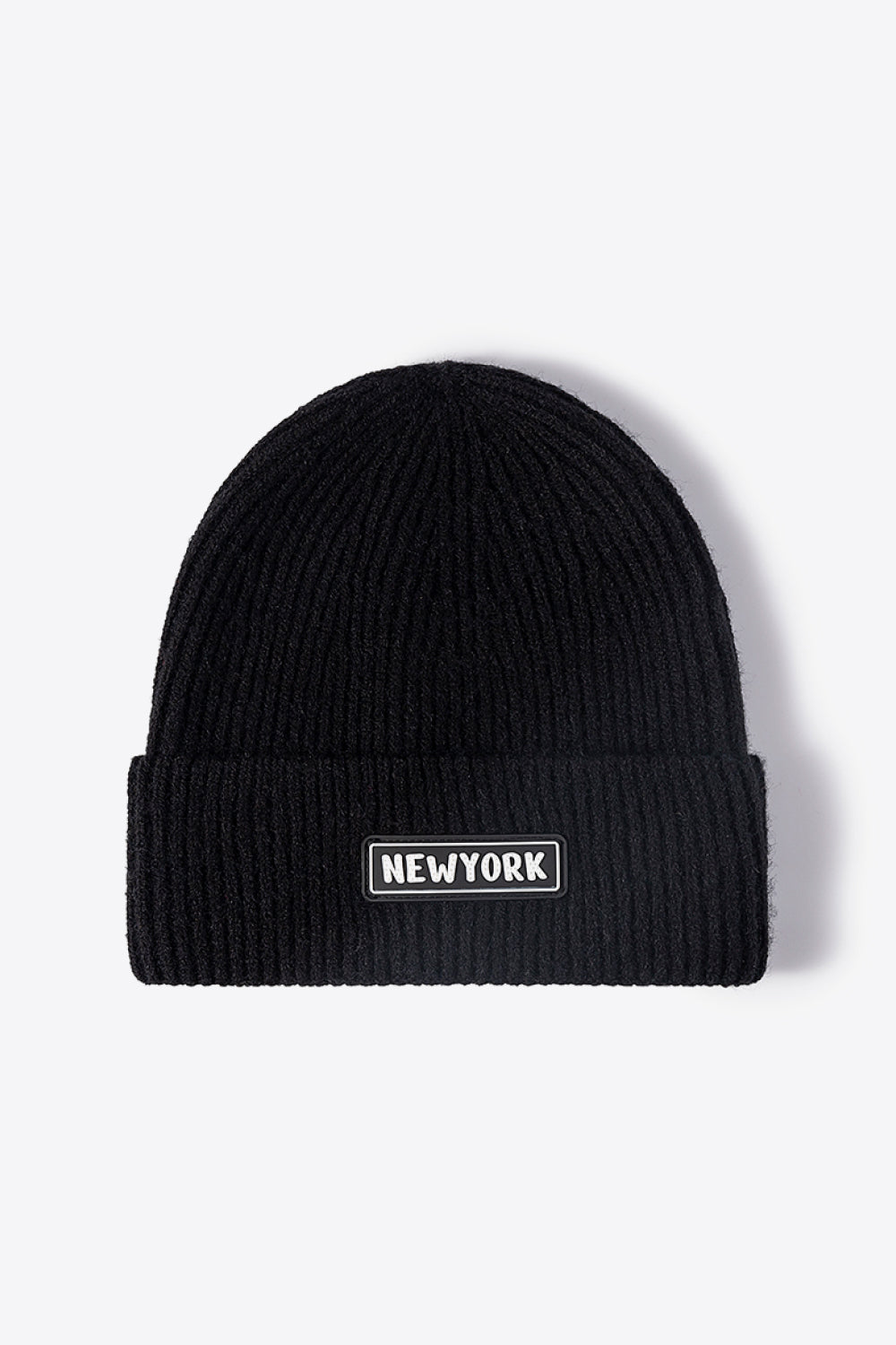 Beanie - Patch Rib-Knit Cuff - NEWYORK